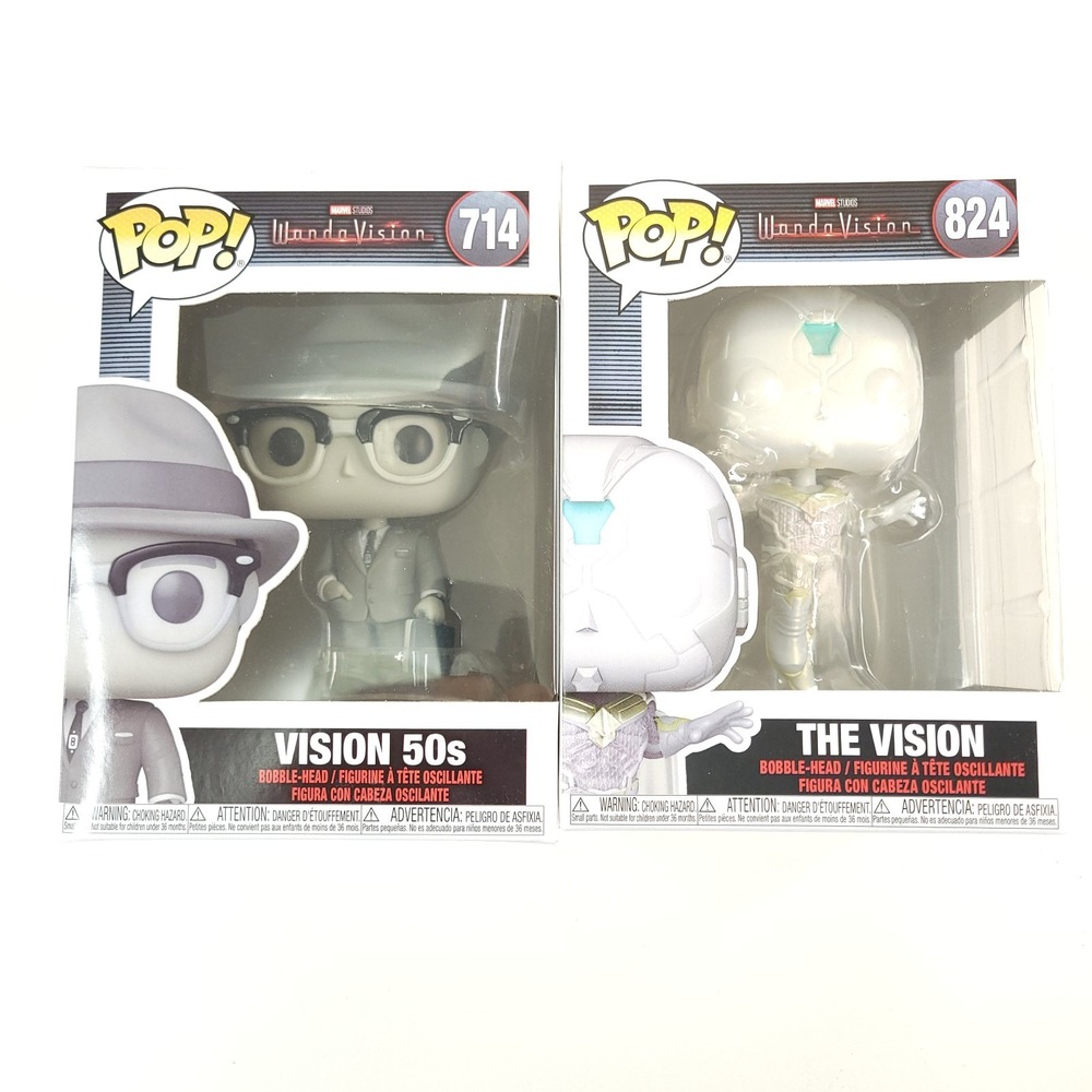 Funko POP! Vision 50s‎ Chase 714 and 824 Marvel WandaVision Monochromatic